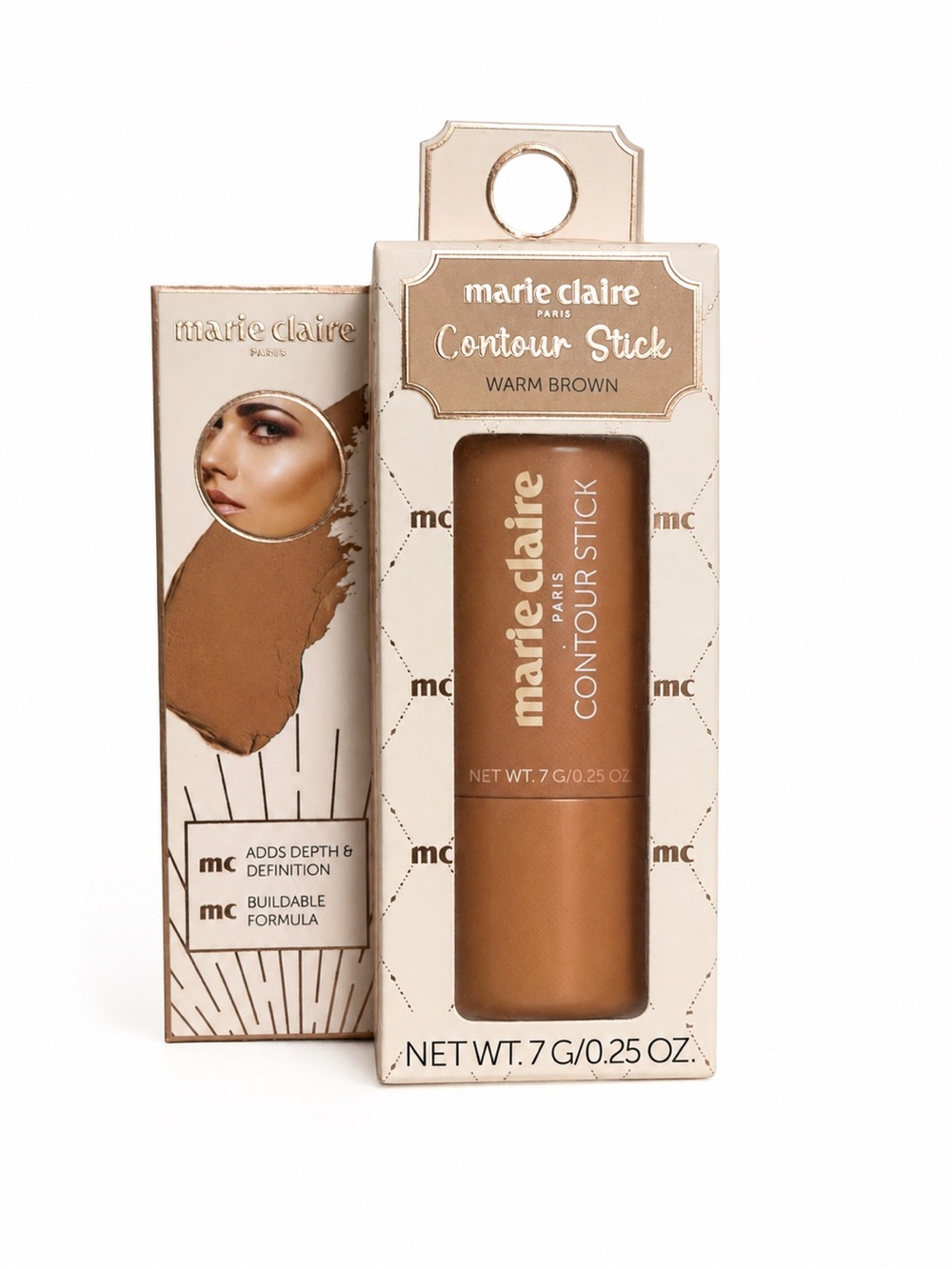 Marie Claire Contour Stick Warm Brown 0.25 oz New